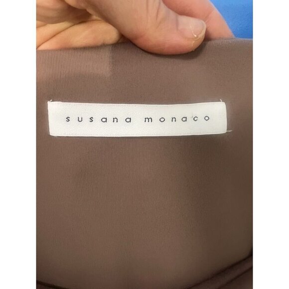 Susana Monaco Bell Long Sleeve Top Women SM Beige chestnut scandi minimalist - Picture 6 of 7